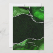 Green and Silver Faux Glitter Agate Birthday Bedankkaart (Achterkant)