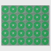 Green and Silver Graduation Cadeaupapier (Vlak)