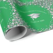 Green and Silver Graduation Cadeaupapier (Rol Hoek)