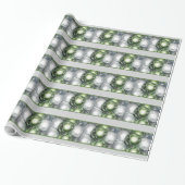 'Green and Silver Sparkle' Holiday Gift Wrap Cadeaupapier (Uitgerold)