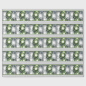 'Green and Silver Sparkle' Holiday Gift Wrap Cadeaupapier (Vlak)