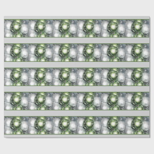 'Green and Silver Sparkle' Holiday Gift Wrap Cadeaupapier (Vlak)