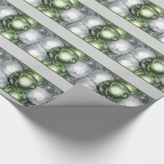 'Green and Silver Sparkle' Holiday Gift Wrap Cadeaupapier (Hoek)