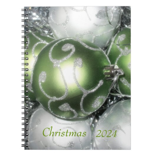 'Green and Silver Sparkle' Notitieboek/tijdschrift Notitieboek (Voorkant)