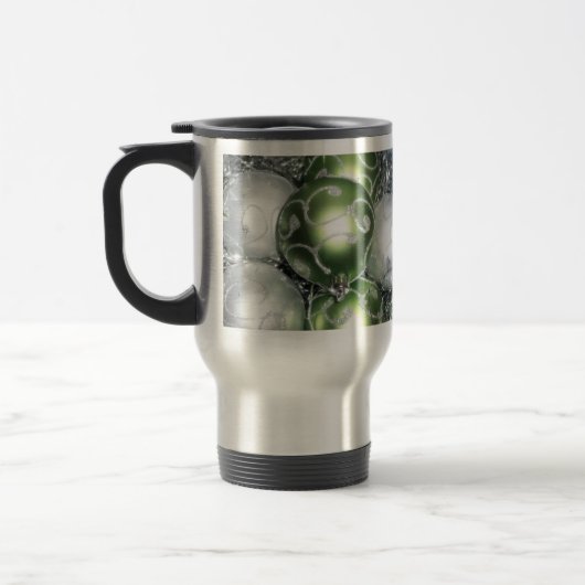 "Green and Silver Sparkle" Travel Mug Reisbeker (Links)