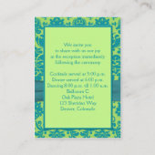 Green and Turquoise Damask Enclosure Kaart (Achterkant)