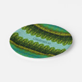 Green and Turquoise Patterned Papieren Bordje (Gekanteld)