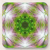 GREEN AND WHITE ABSTRACT DRAWING. SAMER BRASIL. 2 BIER ONDERZETTER (Voorkant)