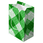 Green and White Bold Checkered Plaid Design  Medium Cadeauzakje