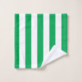 Green and White Cabana Stripes  Bad Handdoek (Wasdoekje)