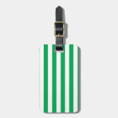 Green and White Cabana Stripes  Bagagelabel (Voorkant verticaal)
