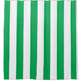 Green and White Cabana Stripes  Douchegordijn (Voorkant)