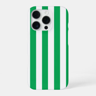 Green and White Cabana Stripes iPhone 16 Pro Hoesje