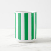 Green and White Cabana Stripes  Koffiemok (Center)