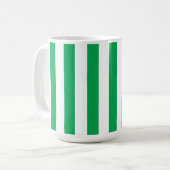 Green and White Cabana Stripes  Koffiemok (Voorkant links)
