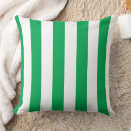Green and White Cabana Stripes  Kussen
