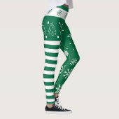 Green and White Christmas Leggings with Snowflakes (Rechts)