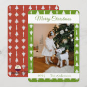 Green and White Christmas Tree Photo  Feestdagenkaart (Voorkant / Achterkant)