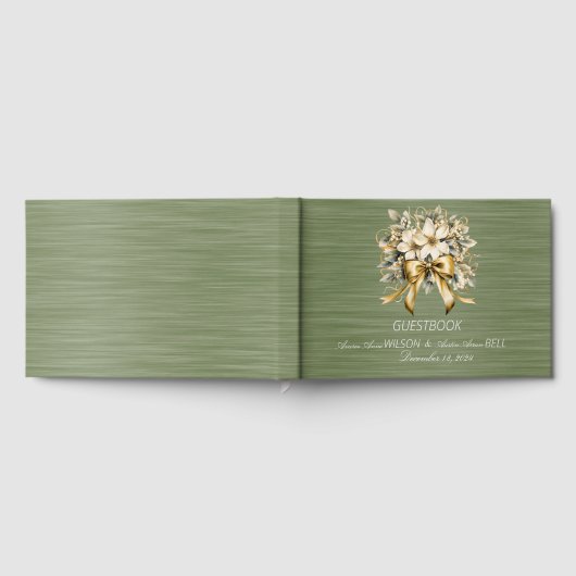 Green and White Christmas Winterberry Wedding Gastenboek (Volledig)