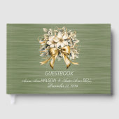 Green and White Christmas Winterberry Wedding Gastenboek (Voorkant)