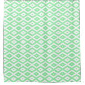 Green and white diamond pattern douchegordijn (Voorkant)