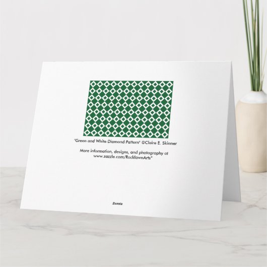 Green and White Diamond Pattern Kaart (Achterkant)