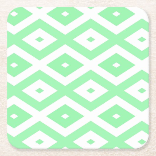 Green and white diamond pattern kartonnen onderzetters (Voorkant)