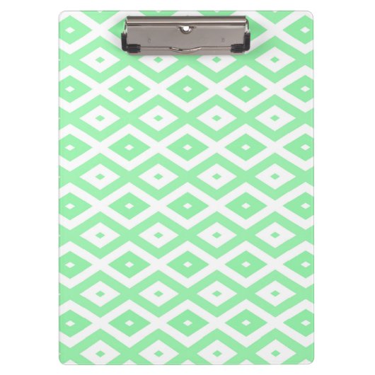 Green and white diamond pattern klembord (Voorkant)