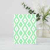 Green and white diamond pattern RSVP kaartje (Staand voorkant)