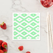 Green and white diamond pattern servet (Insitu)