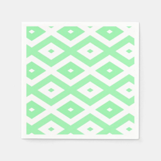 Green and white diamond pattern servet (Voorkant)
