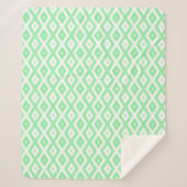 Green and white diamond pattern sherpa deken (Voorkant)