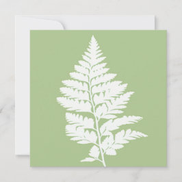 Green and White Fern Greeting Card Kaart