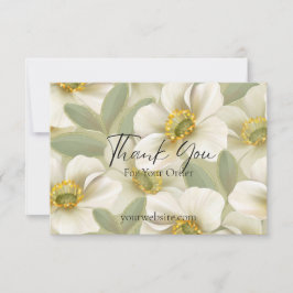 Green and White Floral Business Order Bedankkaart