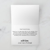 Green and White Floral Hartelijk dank Kaart (Binnen)