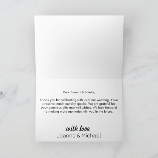 Green and White Floral Hartelijk dank Kaart (Binnen)