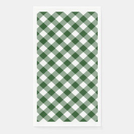 Green and White Gingham Check Servet