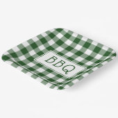 Green and White Gingham Pattern BBQ Party Papieren Bordje (Gebogen)