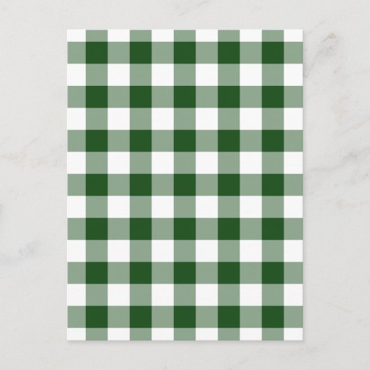 Green and White Gingham Pattern Briefkaart (Voorkant)