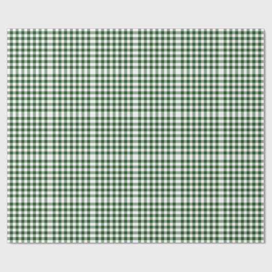 Green and White Gingham Pattern Cadeaupapier (Vlak)