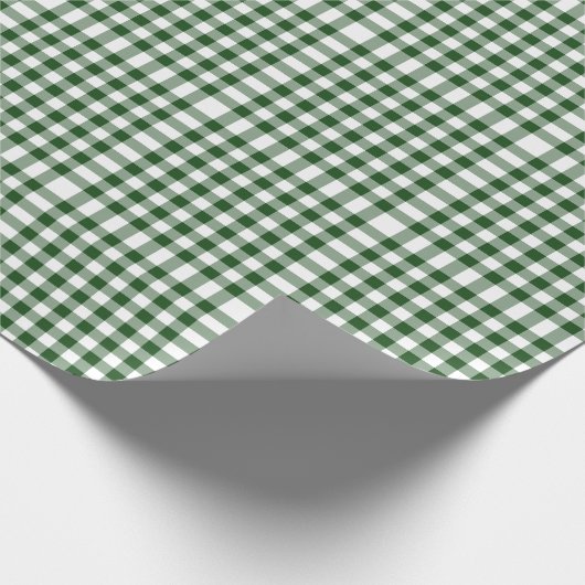 Green and White Gingham Pattern Cadeaupapier (Hoek)