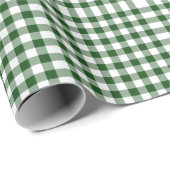 Green and White Gingham Pattern Cadeaupapier (Rol Hoek)
