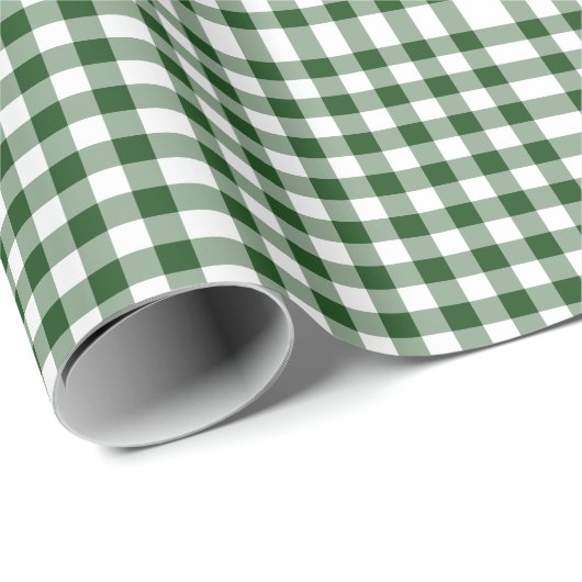 Green and White Gingham Pattern Cadeaupapier (Rol Hoek)