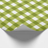 Green and White Gingham Pattern Cadeaupapier (Hoek)