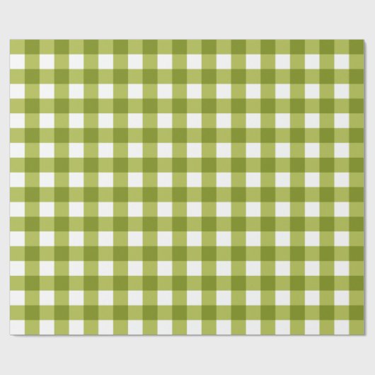 Green and White Gingham Pattern Cadeaupapier (Vlak)