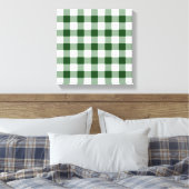 Green and White Gingham Pattern Canvas Afdruk (Insitu (Slaapkamer))