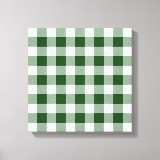 Green and White Gingham Pattern Canvas Afdruk (Voorkant)