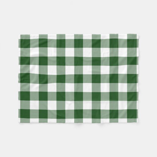 Green and White Gingham Pattern Fleece Deken (Voorkant (Horizontaal))