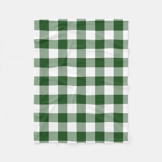 Green and White Gingham Pattern Fleece Deken (Voorkant)