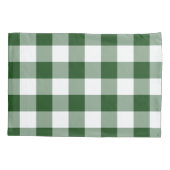 Green and White Gingham Pattern Kussensloop (Achterkant-Links)